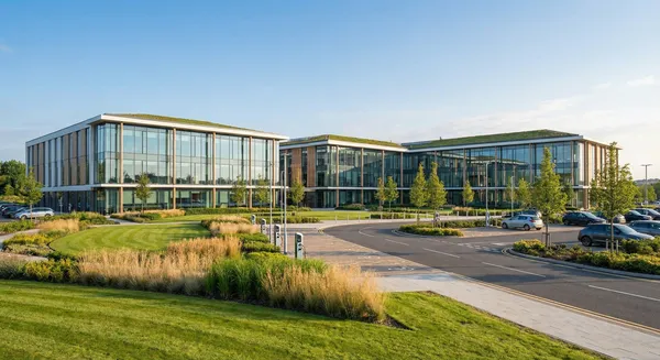 Modern business parks near Springfield House